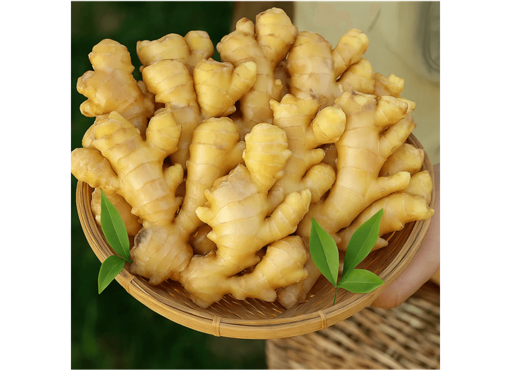 Small yellow ginger in a woven tray